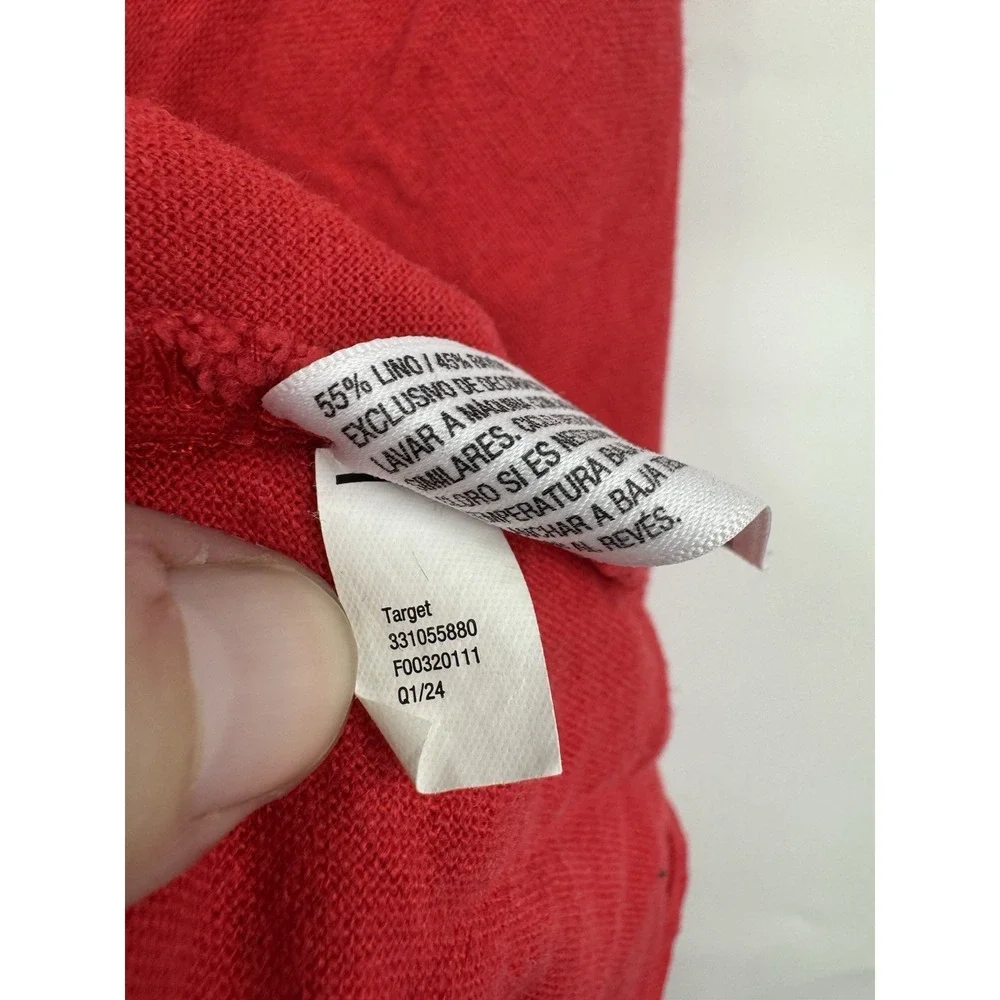Wild Fable Dainty Ditsy Maxi‎ Skirt Women S Red Peasant Prairie Whimsy Linen